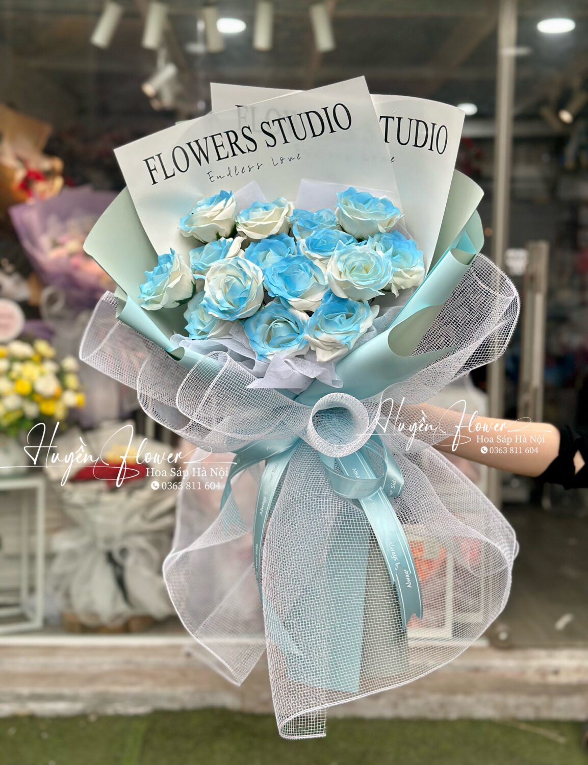 Bó Hoa Hồng Xanh 1119
