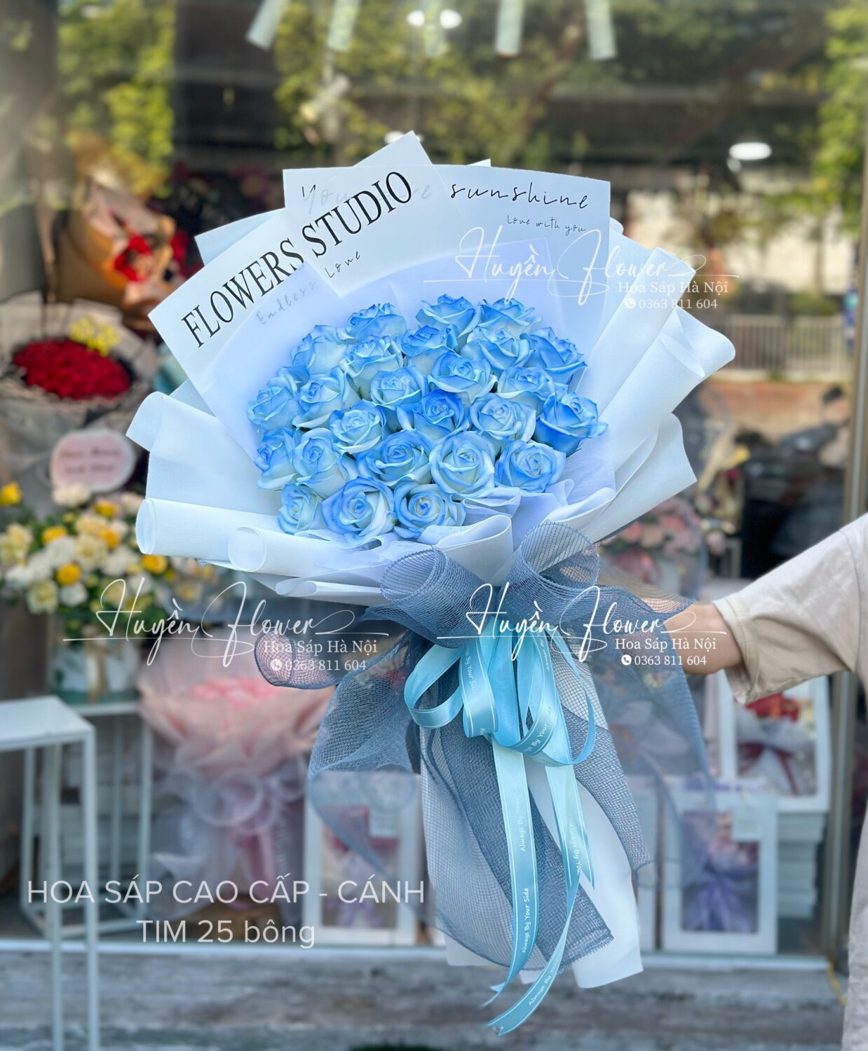 Bó Hoa Hồng Xanh 1121