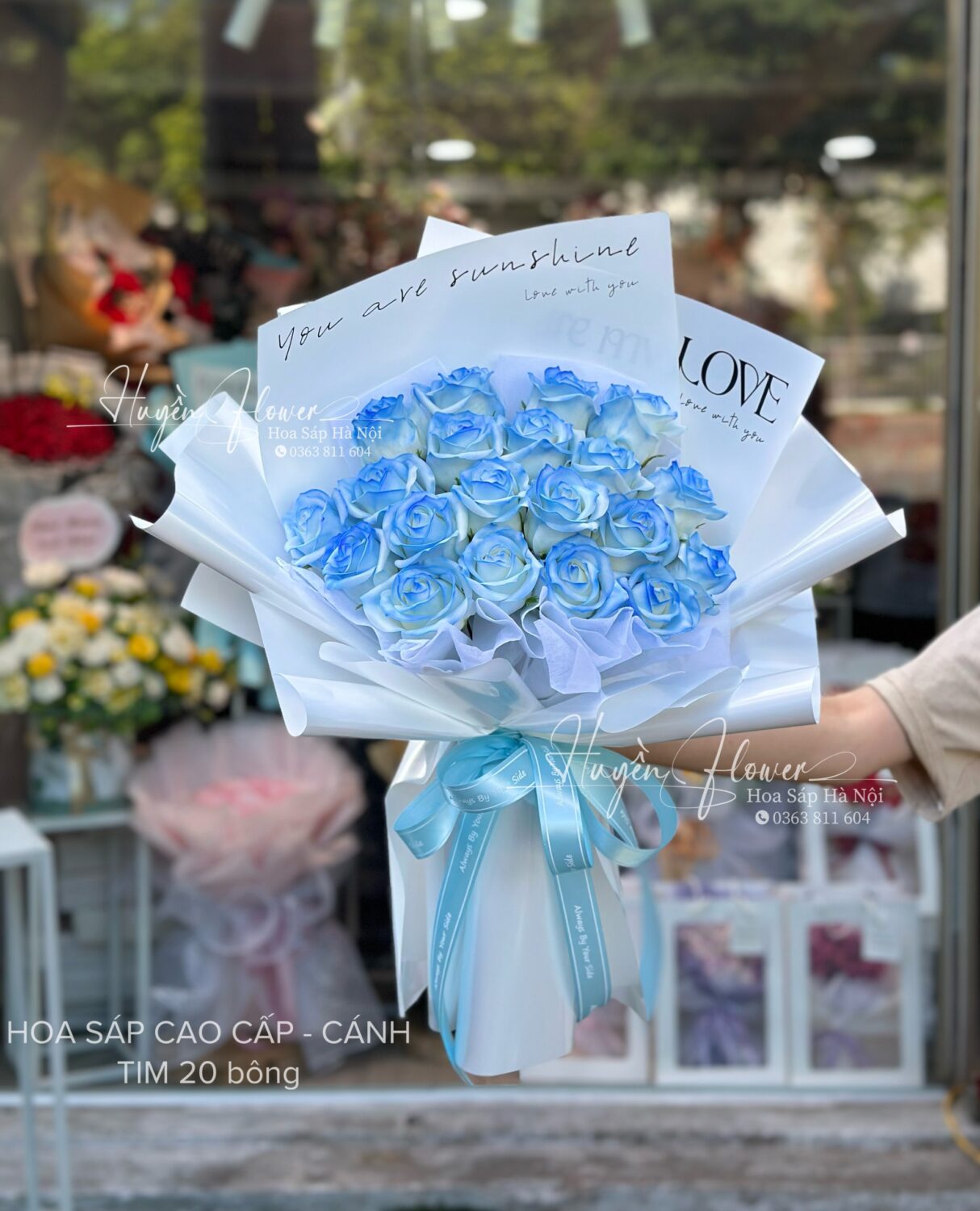 Bó Hoa Hồng Xanh 117