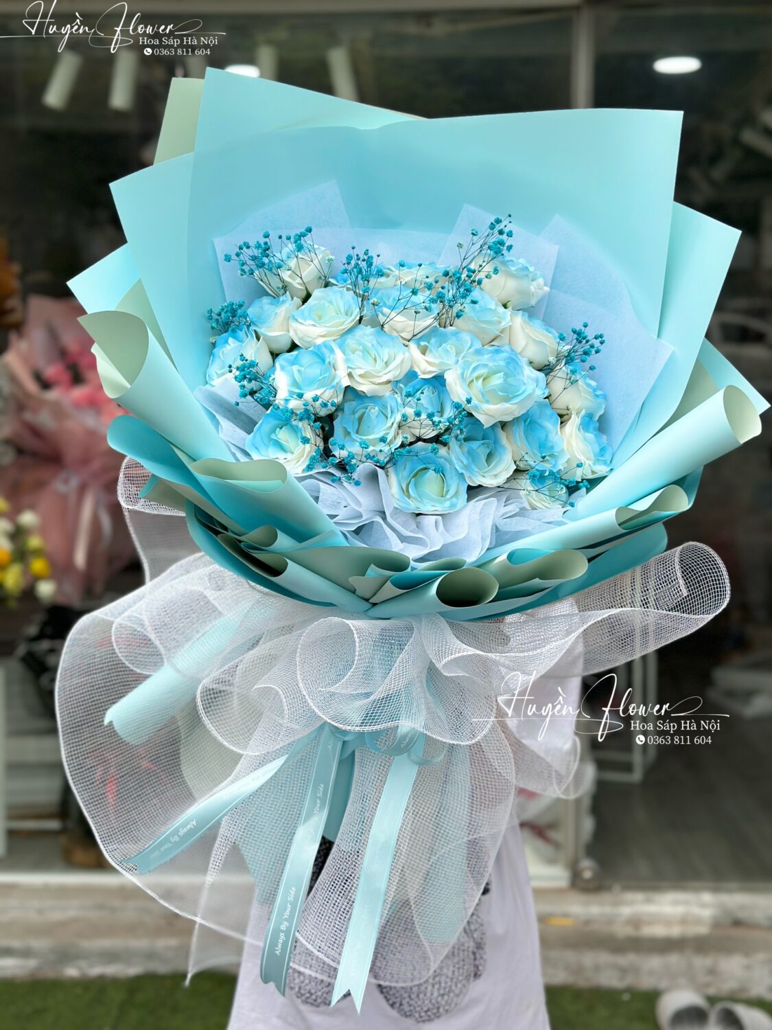 Bó Hoa Hồng Xanh 119