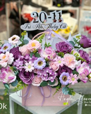 Giỏ Hoa 20 11 - Giỏ Hoa tặng Thầy Cô - Giỏ Hoa Sáp 11113