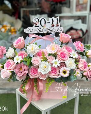 Giỏ Hoa 20 11 - Giỏ Hoa tặng Thầy Cô - Giỏ Hoa Sáp 11114