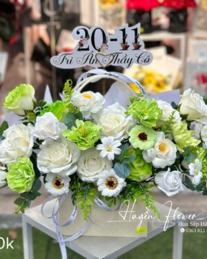Giỏ Hoa 20 11 - Giỏ Hoa tặng Thầy Cô - Giỏ Hoa Sáp 11115