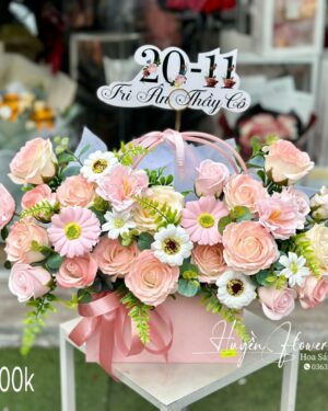 Giỏ Hoa 20 11 - Giỏ Hoa tặng Thầy Cô - Giỏ Hoa Sáp 11118