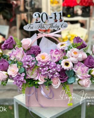 Giỏ Hoa 20 11 - Giỏ Hoa tặng Thầy Cô - Giỏ Hoa Sáp 11123