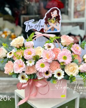 Giỏ Hoa 20 11 - Giỏ Hoa tặng Thầy Cô - Giỏ Hoa Sáp 11124