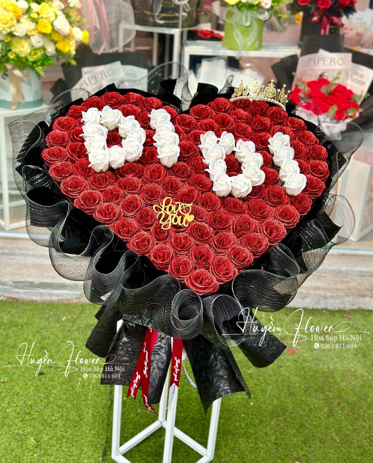 Bó Hoa hình trái tim 112