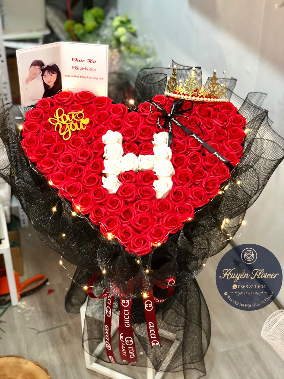 Bó Hoa hình trái tim 115