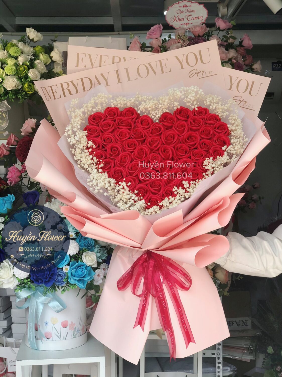 Bó Hoa hình trái tim 120