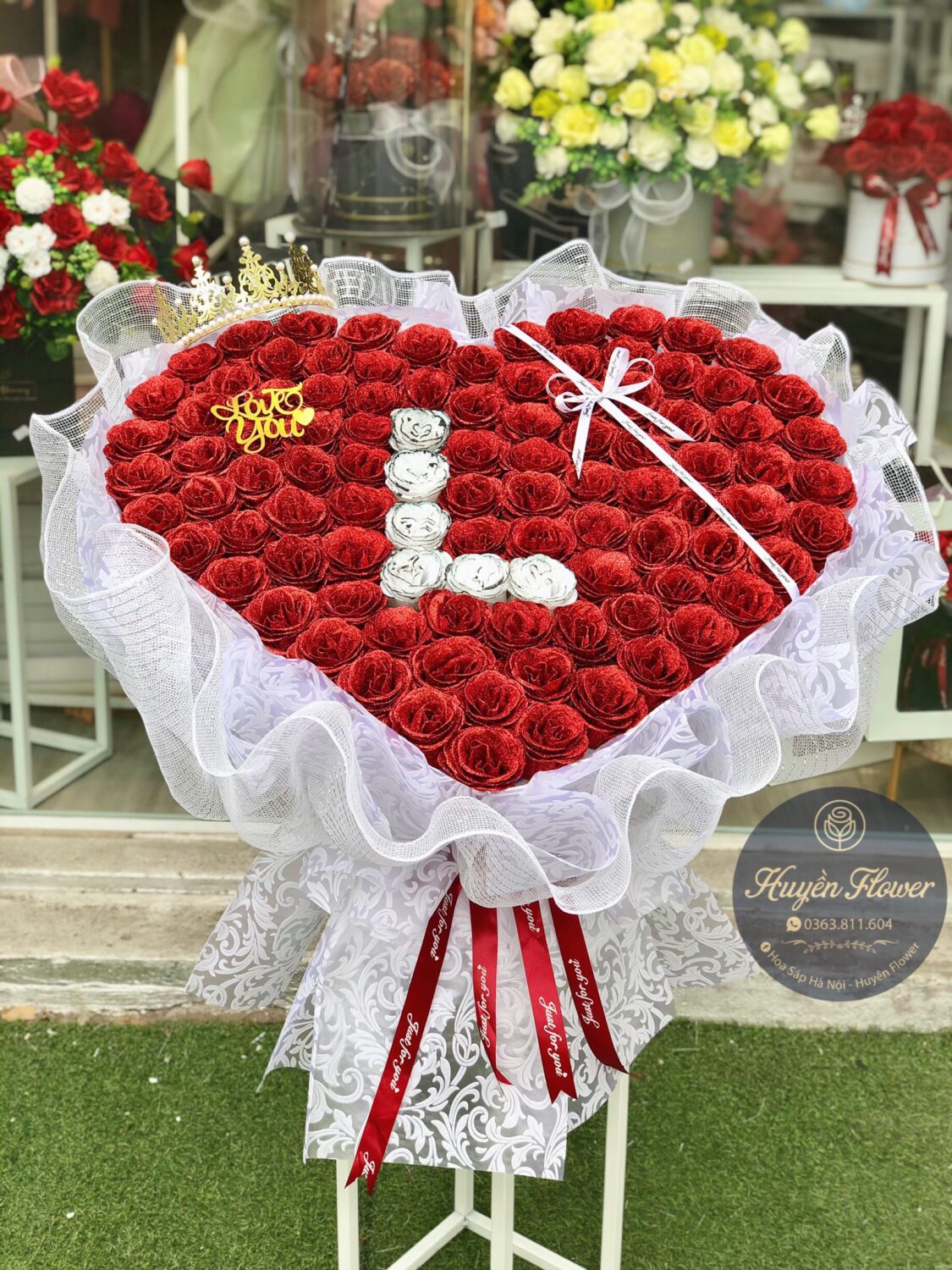 Bó Hoa hình trái tim 126