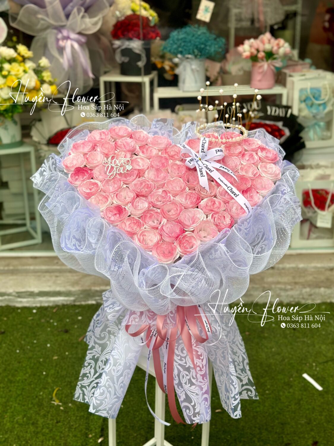 Bó Hoa hình trái tim 130