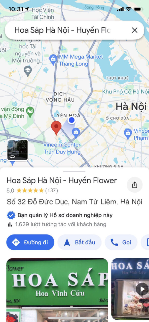 Địa chỉ Shop Hoa Sáp Hà Nội