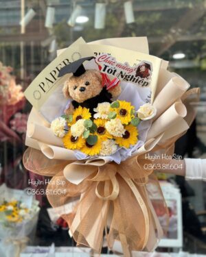 Bó hoa hướng dương kèm gấu13