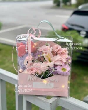 Vali hoa sáp - Hộp vali hoa11