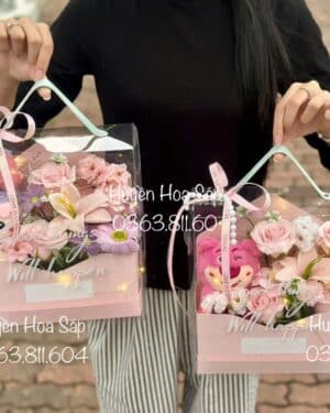 Vali hoa sáp - Hộp vali hoa12