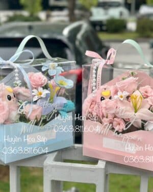 Vali hoa sáp - Hộp vali hoa14