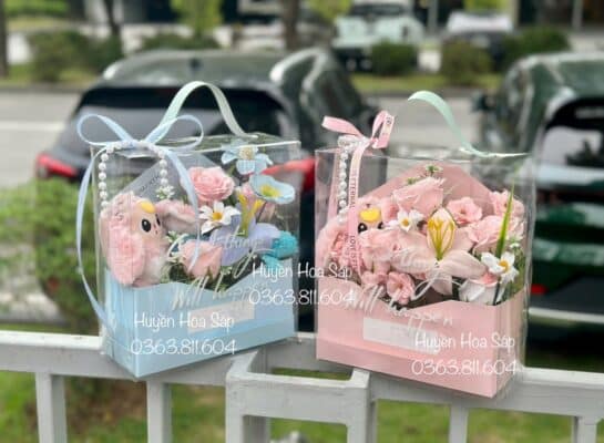 Vali hoa sáp - Hộp vali hoa14